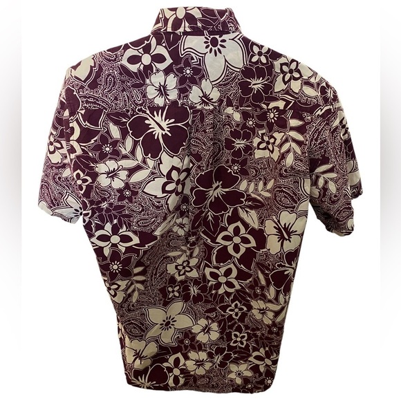 COOKE STREET Honolulu Maroon Floral Tropical Aloha Hawaiian Shirt Men M Medium - Picture 3 of 5